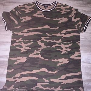 Camo short sleeve shirt.